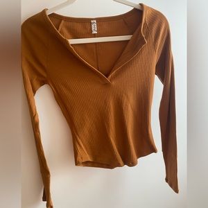 Free People Mustard / Rust Colored Top